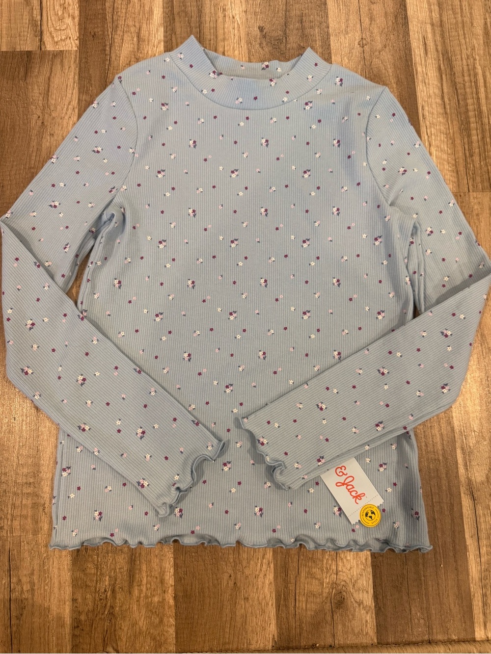 NWOT light blue floral long sleeve shirt